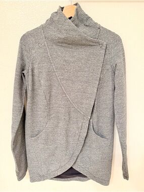 lululemon athletica Heather Gray Asymmetrical Cowl Sweater